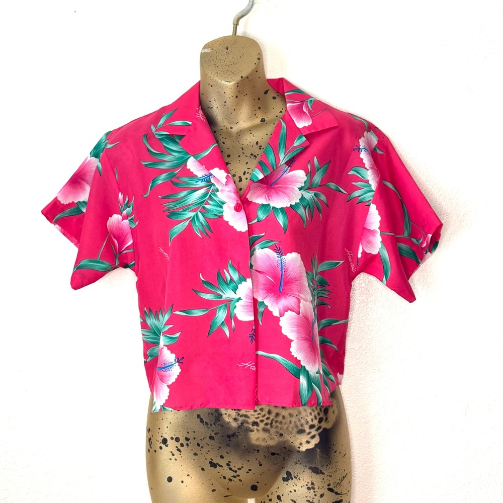 Pink Floral Hawaiian Shirt | Hilo Hattie Made in Hawaii | Size Small